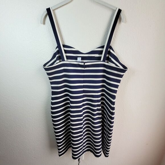 Old Navy Ponte Sheath Dress XL Navy White Stripe Bodycon Sleeveless Stretch - Picture 13 of 16